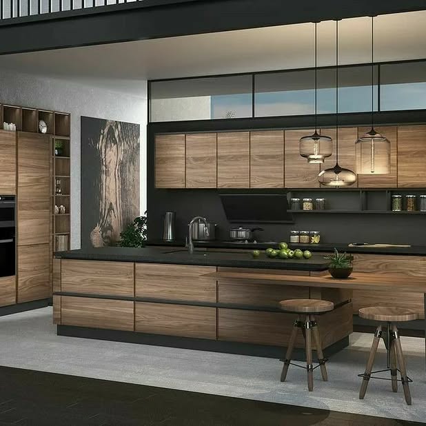 Black and Wood Kitchen Ideas Industrial to Rustic