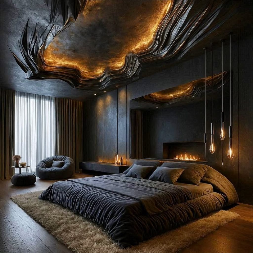 Dark and Calm Bedroom