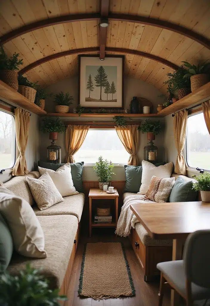 Camper living room remodel ideas for tiny living comfort