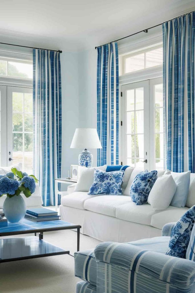 Calm Blue Small Apartment Living Room Ideas