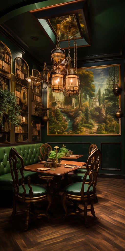 Green Gothic, Tea Room, and Formal Parlor Decor Ideas