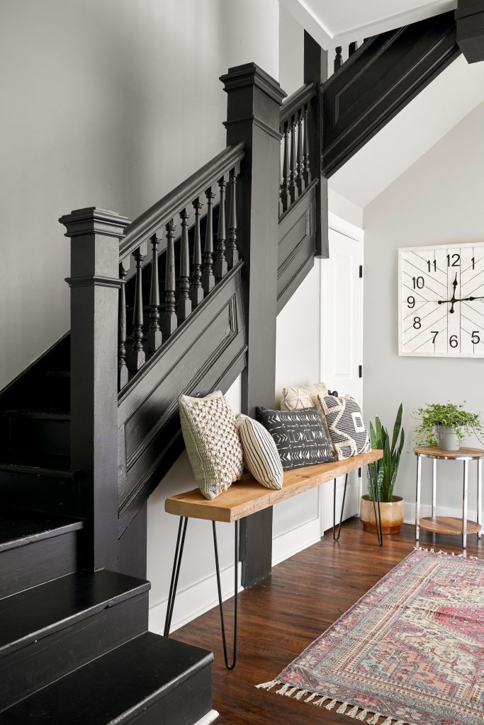 Small Entryways With Stairs and Vertical Storage Ideas