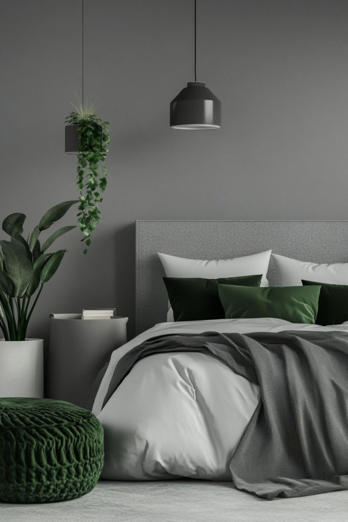 Green and Gray Bedroom Inspiration