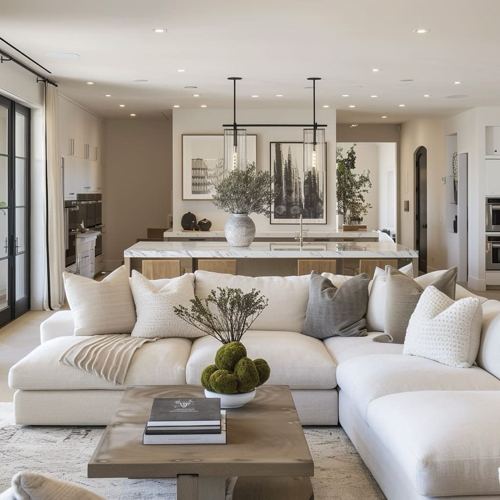 Adding Character to Open Concept Kitchen Living Rooms