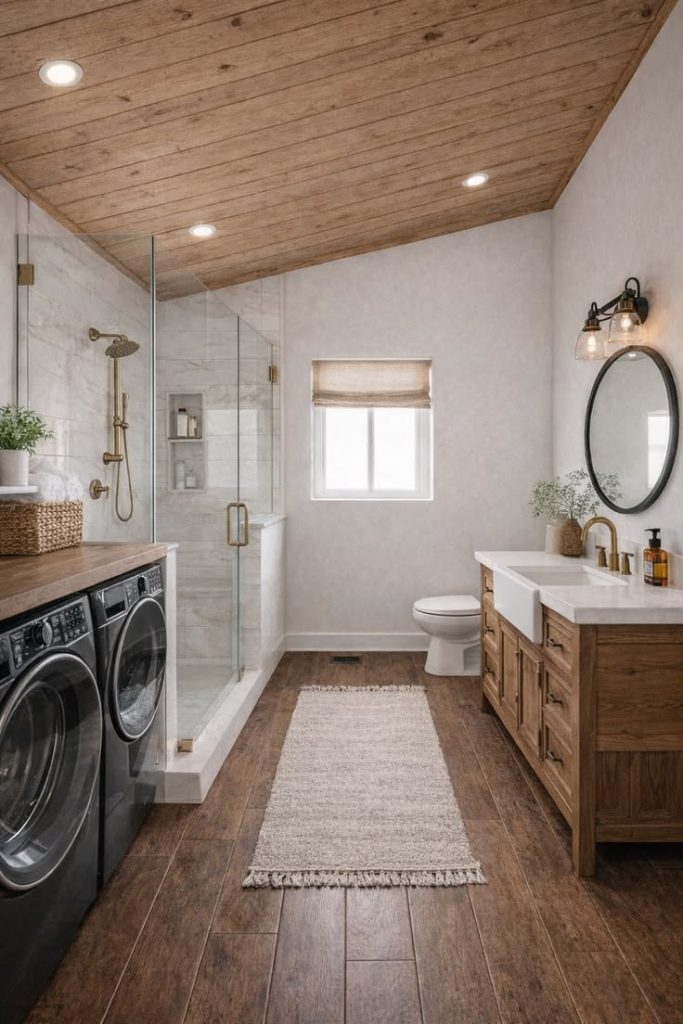 Bathroom and Laundry Room Combination Remodel Ideas