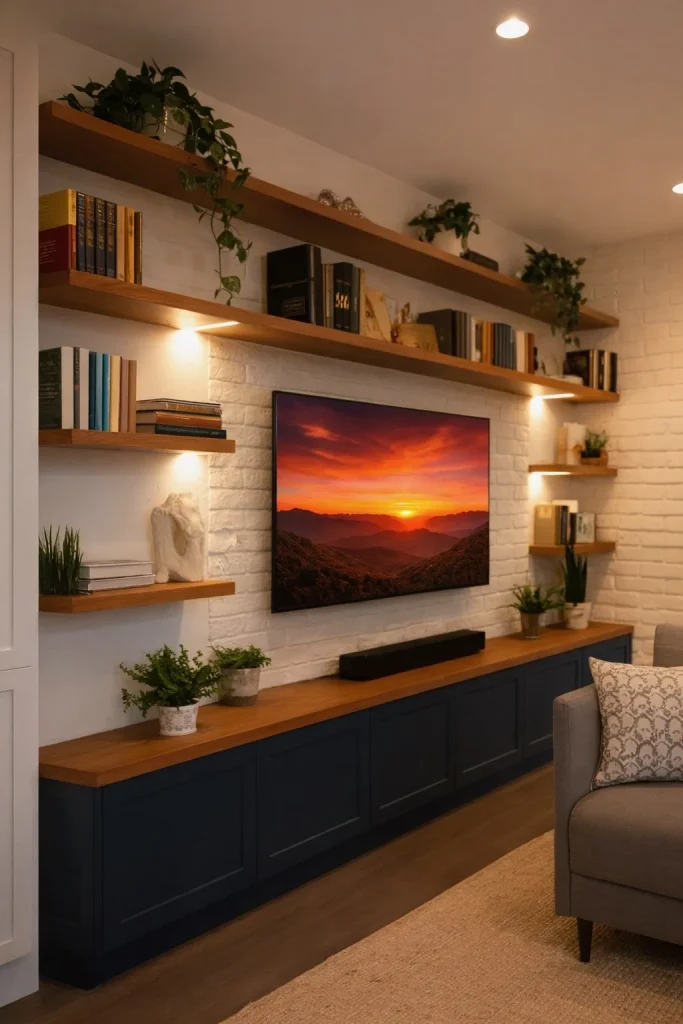 Entertainment-Centered TV Walls for Small Spaces