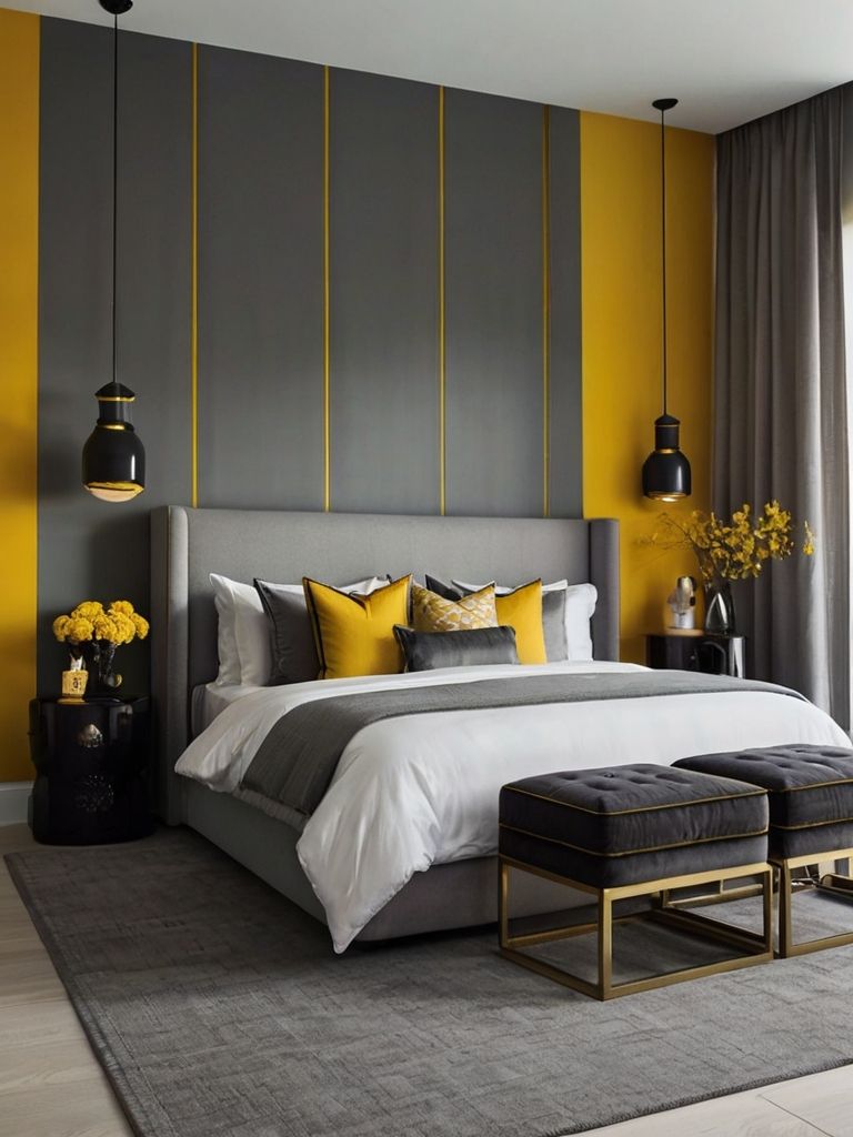 Cheerful Yellow and Gray Bedroom Inspiration