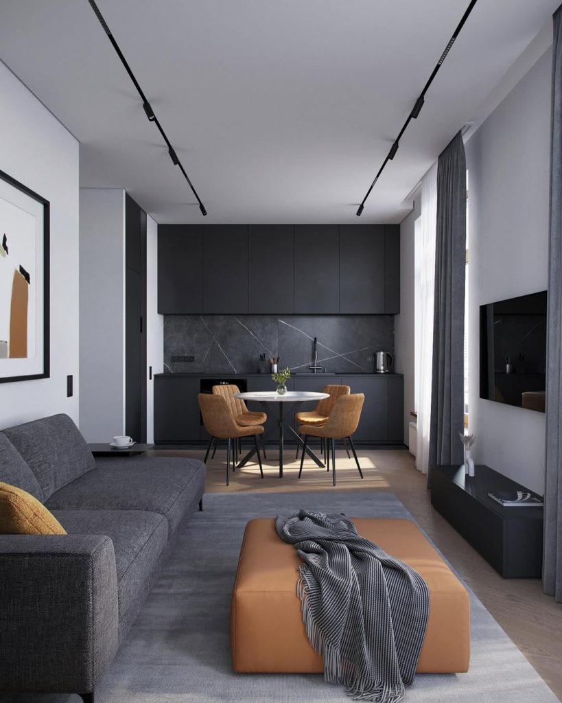 Cozy modern small apartment living rooms for city life