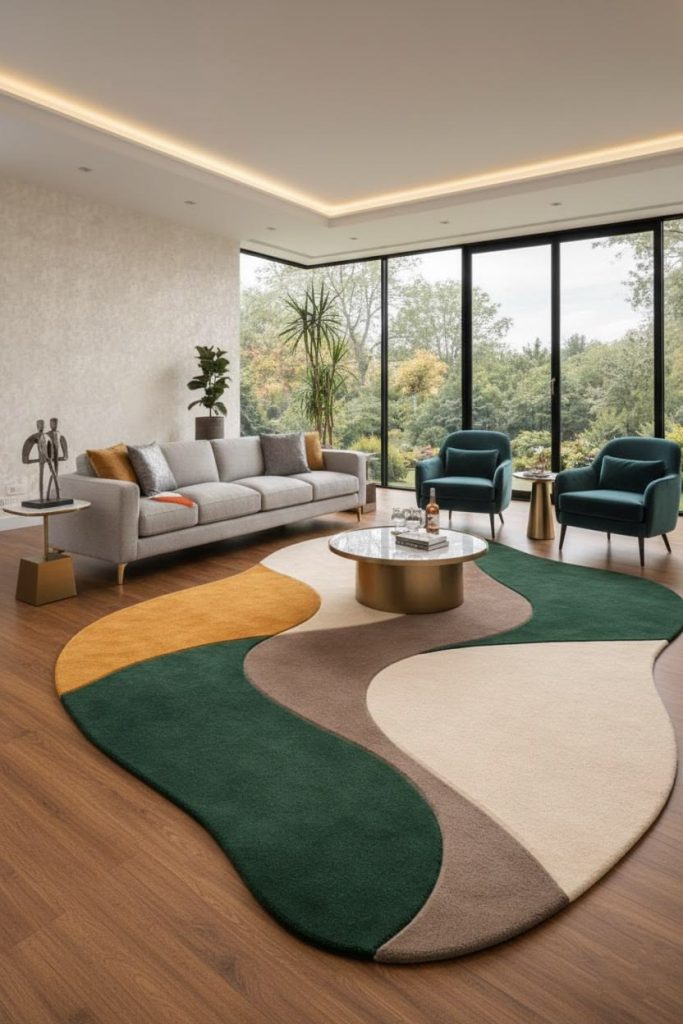 .Fun Rugs That Show Your Living Room Personality