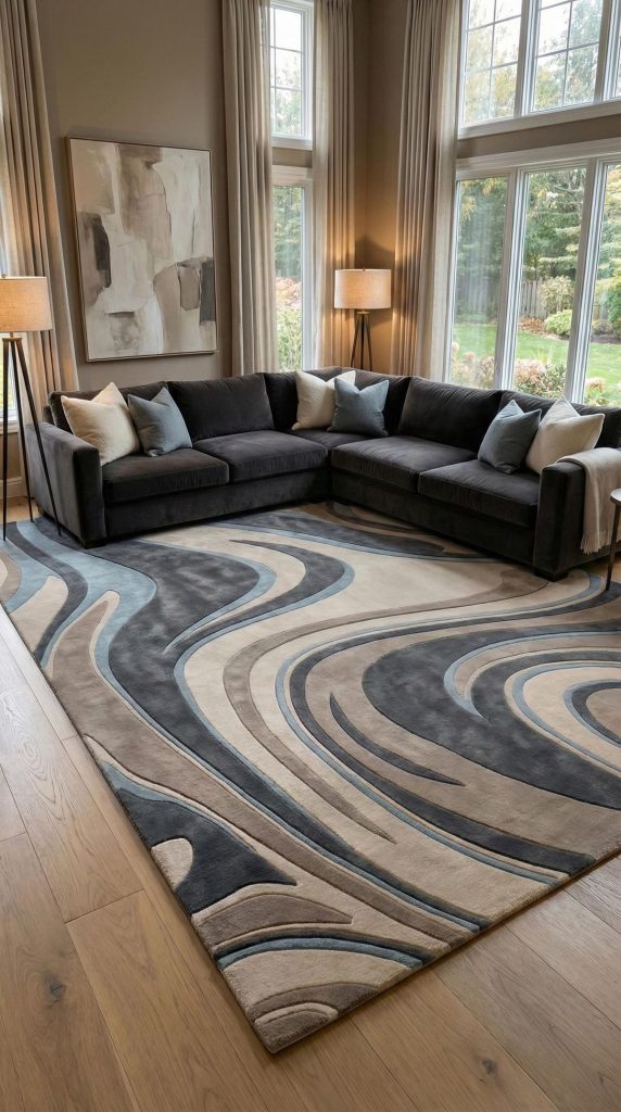 Living Room Rug Ideas for Grey Sofas