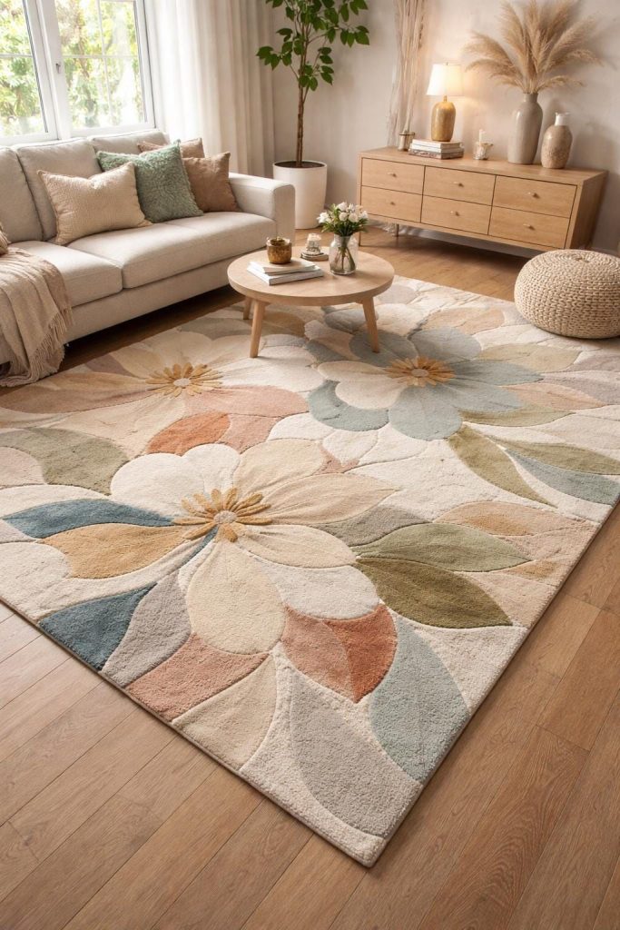 Neutral Rugs for Peaceful Living Room Spaces