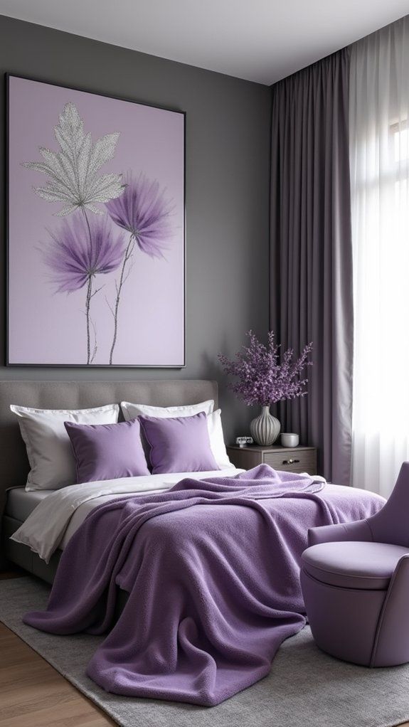 Purple and Gray Bedroom Color Combinations
