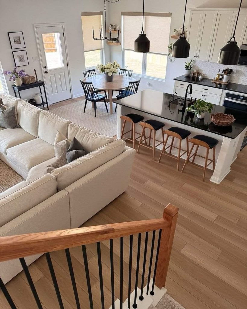 Smart L-Shaped Open Plan Kitchen Dining Living Designs