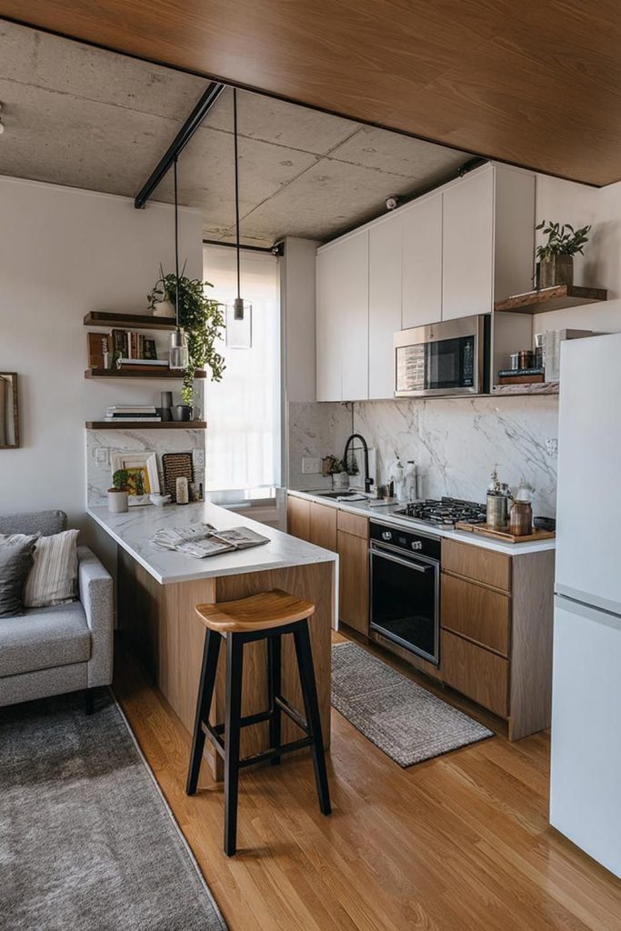  Tiny Kitchen and Living Room Design Solutions