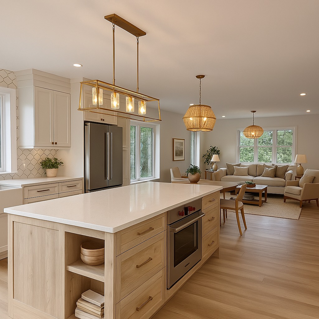 Using Cased Openings in Modern Kitchen and Living Areas