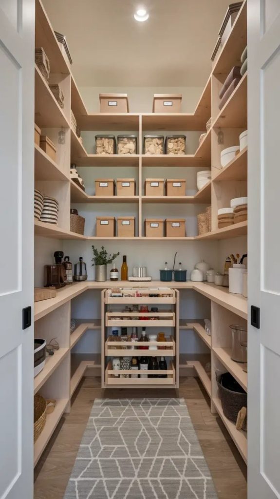 Walk-In Pantry Storage Layout Using Every Inch Wisely