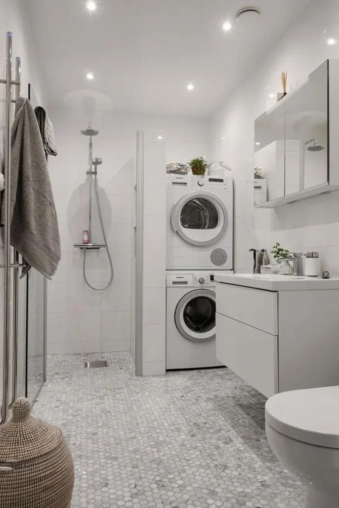 Basement Bathroom and Laundry Room Combo Ideas