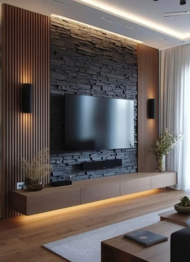 Smart wall decor ideas for the area behind the TV